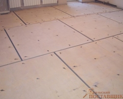 Настил фанеры в 1 слой