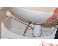 Установка раковины на тумбе