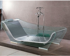 Установка ванны из нетрадиционных материалов и размеров без гидромассажа